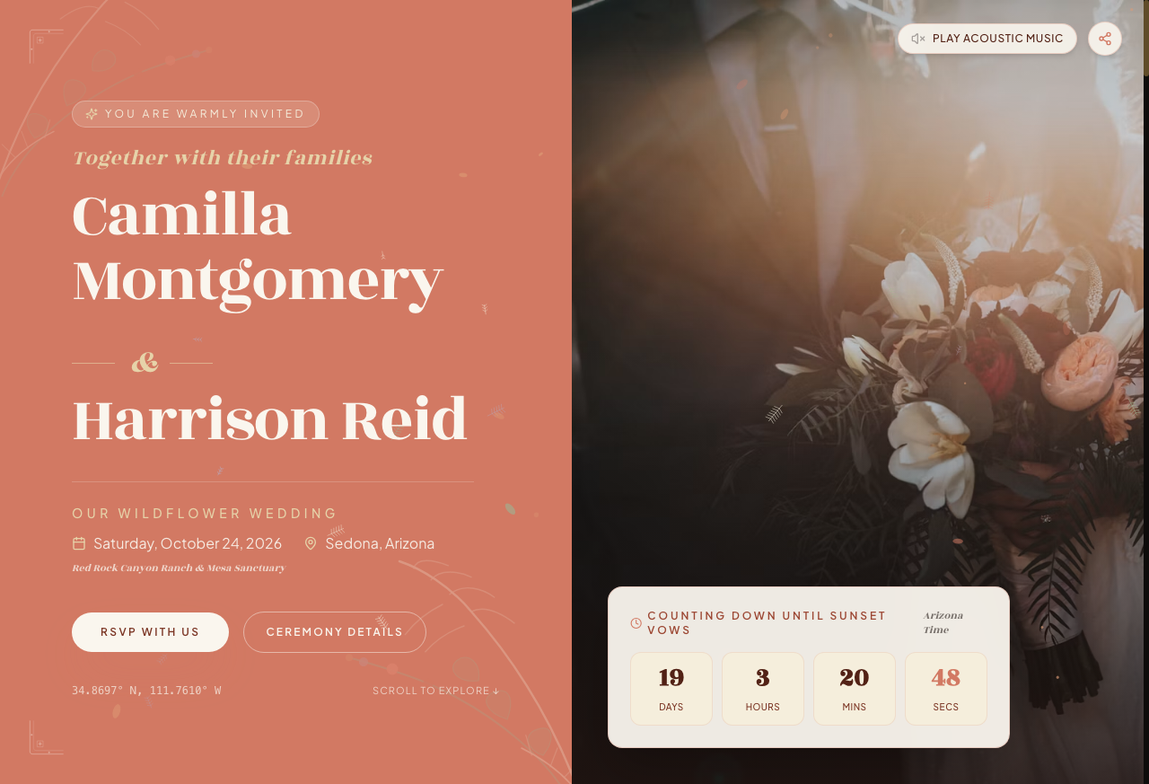 Preview of the Sophisticated Desert Chic invitation design