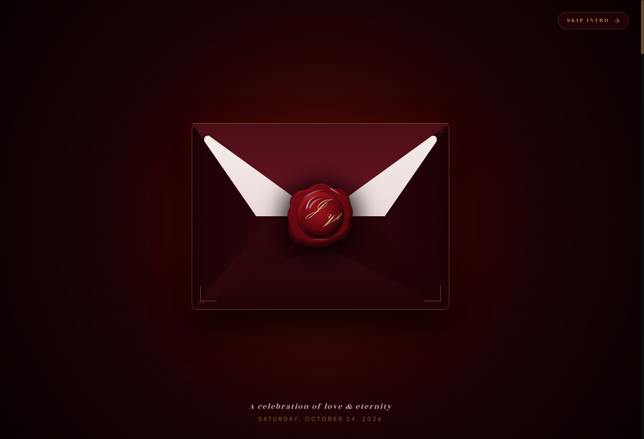 Preview of the Velvet Red Roses & Antique Gold invitation design