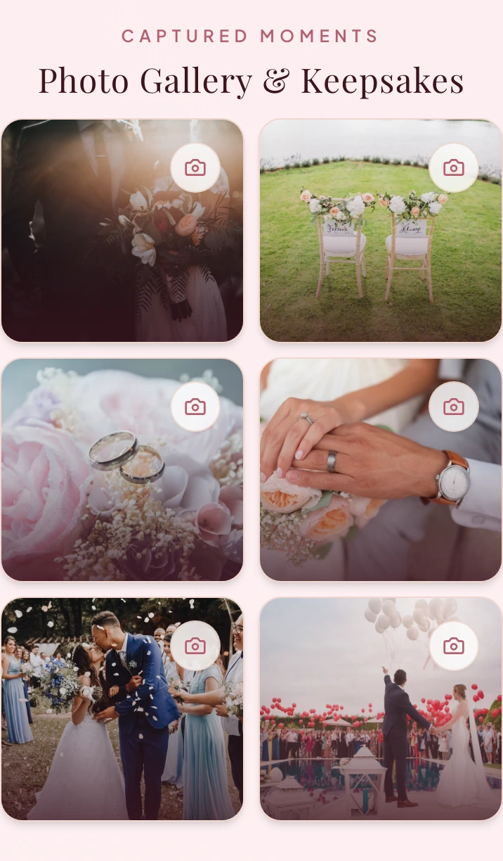 Photo gallery from the Blooming English Garden & Romantic Blush Rose wedding demo
